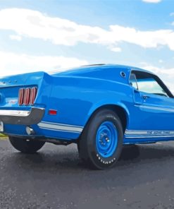 Blue 1969 Ford Mustang Fastback Paint By Numbers