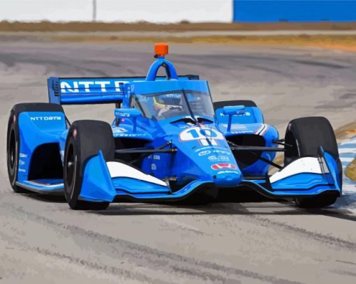 Blue Indycar Racing Paint By Numbers