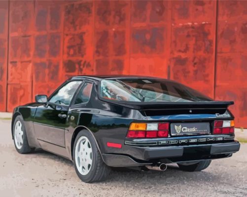 Classic Black Porsche 944 Turbo Paint By Numbers