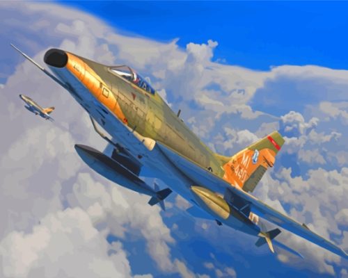 F100 Super Sabre Aircraft Paint By Numbers