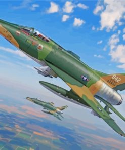 F100 Super Sabre Military Jet Fighter Paint By Numbers