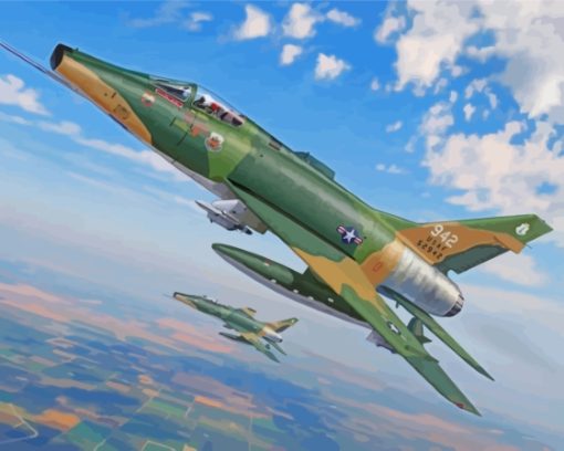 F100 Super Sabre Military Jet Fighter Paint By Numbers