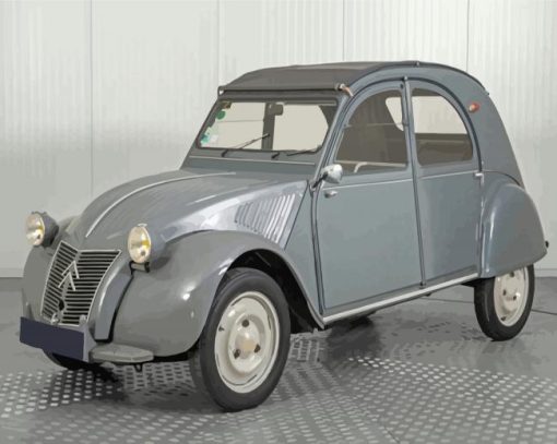 Grey Citroen 2CV Paint By Numbers