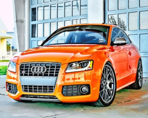 Orange Audi S5 Paint By Numbers