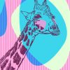 Pink And Blue Giraffe Paint By Numbers