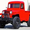 Red Willys Jeep Paint By Numbers