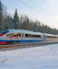 Sapsan Train In Snow Paint By Numbers