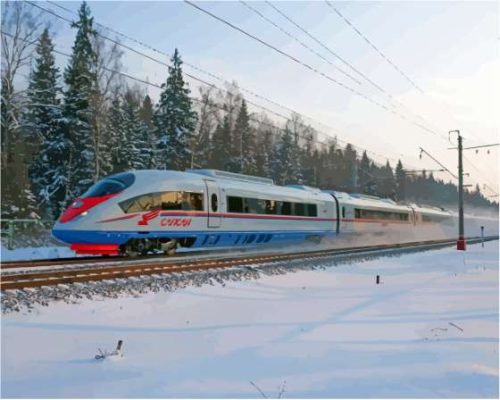 Sapsan Train In Snow Paint By Numbers