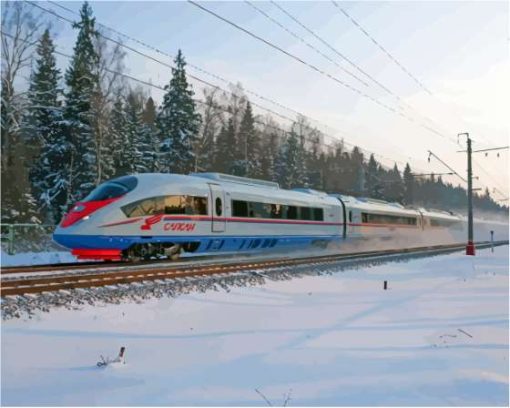 Sapsan Train In Snow Paint By Numbers