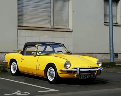 Vintage Triumph Spitfire MK3 Yellow Car Paint By Numbers