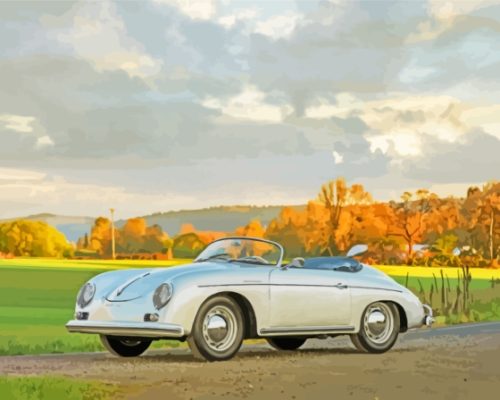 White Porsche 356 Paint By Numbers