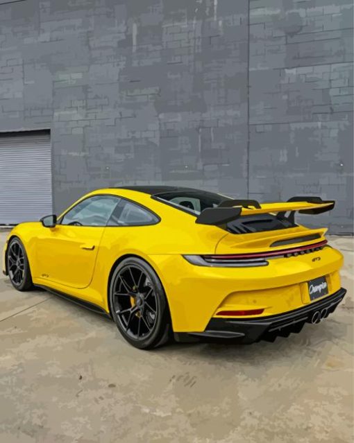 Yellow Porsche Paint By Numbers