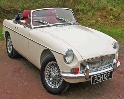 Beige Mg Roadster Paint By Numbers