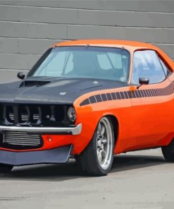 Black Orange Plymouth Cuda Paint By Numbers