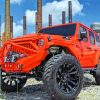 Orange Jeep Paint By Numbers