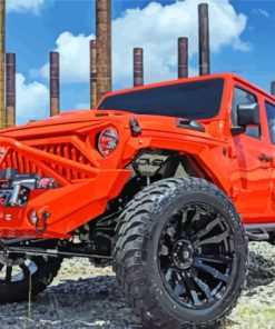 Orange Jeep Paint By Numbers