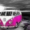 Purple VW Camper Van Paint By Numbers