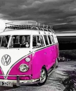 Purple VW Camper Van Paint By Numbers