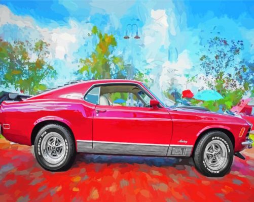 Red Mustang Mach 1 Paint By Numbers