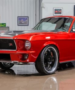 Red Fastback Mustang Paint By Numbers