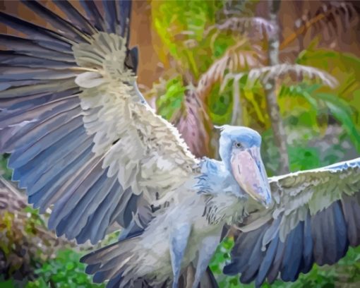 Shoebill Ready For A Flight Paint By Numbers