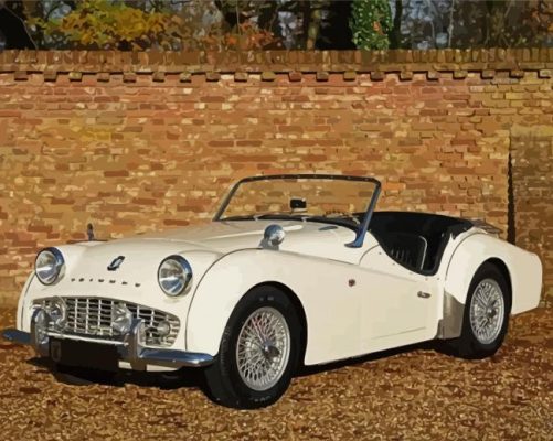 White TR3 Car Paint By Numbers