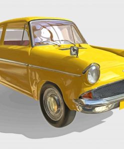 Yellow Ford Anglia Car Paint By Numbers