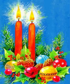 Christmas Candles Paint By Numbers